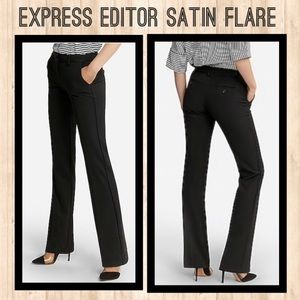 ☀️ 3/$25 NWT Black Express Satin Flare Pants